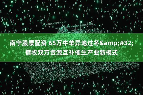 南宁股票配资 65万牛羊异地过冬 借牧双方资源互补催生产业新模式